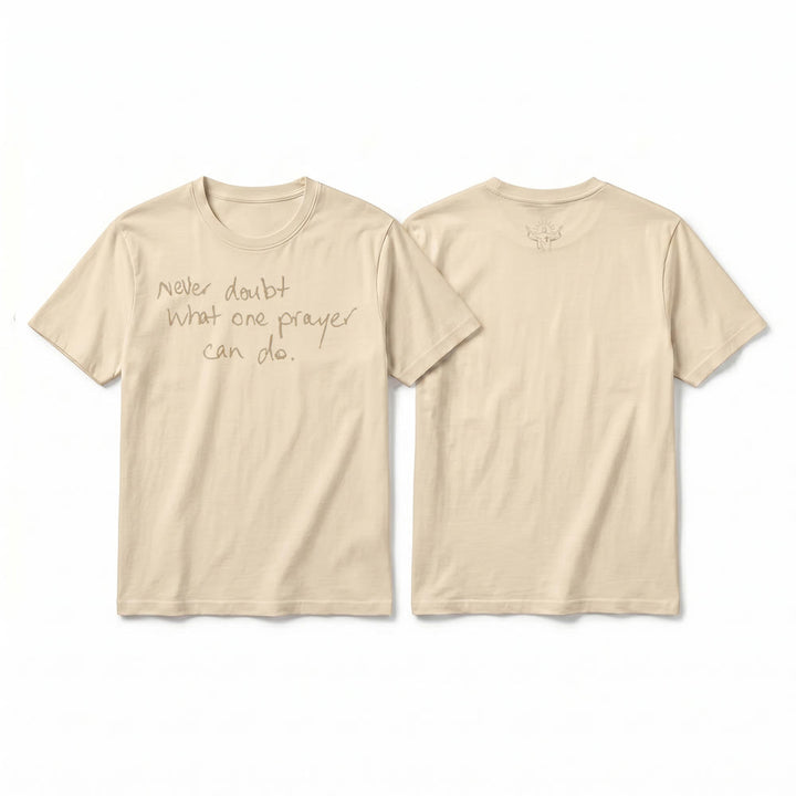 Christianartworkshop "Never Doubt What One Prayer Can Do" Premium Short Sleeve T-Shirt - Beige - 2XL - image 16