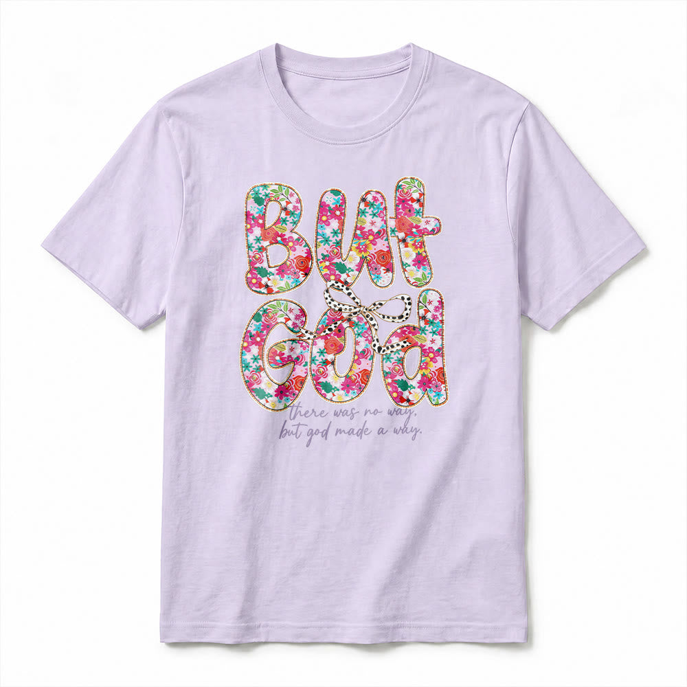Christianartworkshop "But God Made a Way" Floral Letter Premium Short Sleeve T-Shirt - image 11