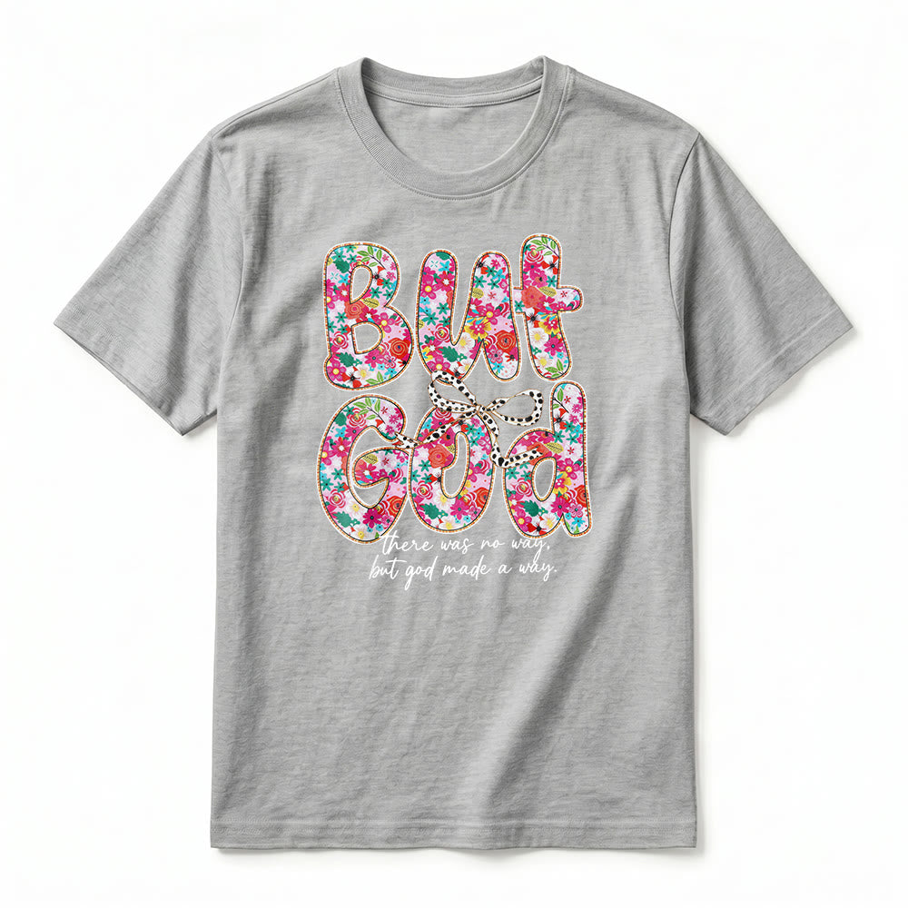 Christianartworkshop "But God Made a Way" Floral Letter Premium Short Sleeve T-Shirt - image 17