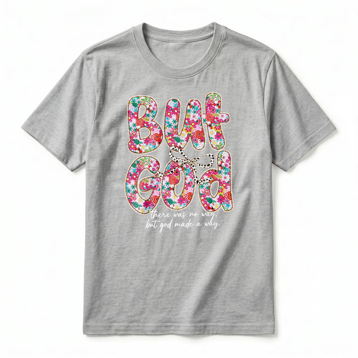 Christianartworkshop "But God Made a Way" Floral Letter Premium Short Sleeve T-Shirt - image 17