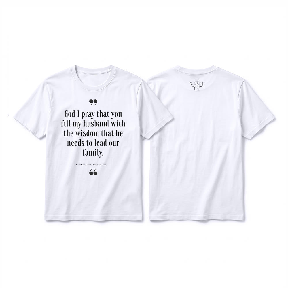 Christianartworkshop "God I Pray That You Fill My Husband With Wisdom" Premium Short Sleeve T-Shirt - White - 2XL - image 16