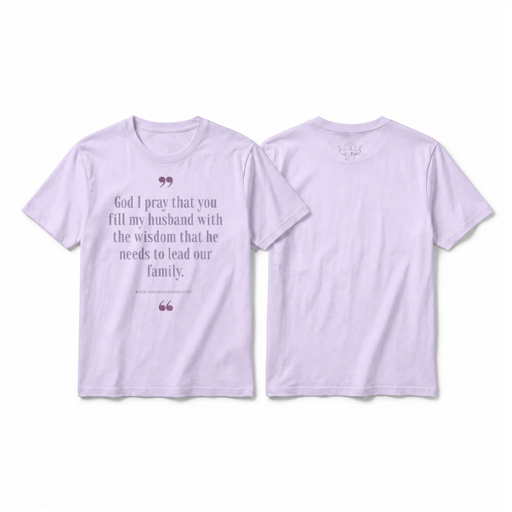 Christianartworkshop "God I Pray That You Fill My Husband With Wisdom" Premium Short Sleeve T-Shirt - Purple - 2XL - image 13
