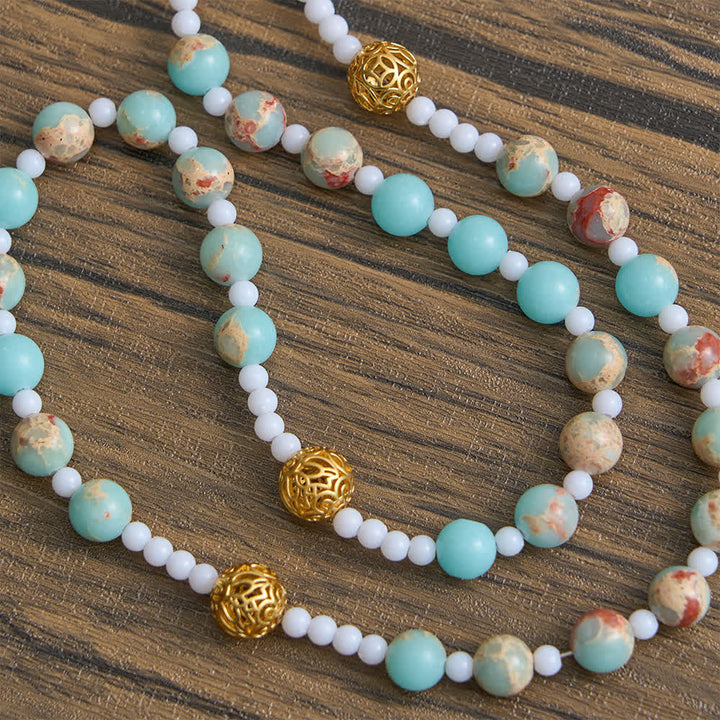 Christianartworkshop Soft Aqua Shoushan Stone Rosary: Our Lady Marian Devotion - image 6