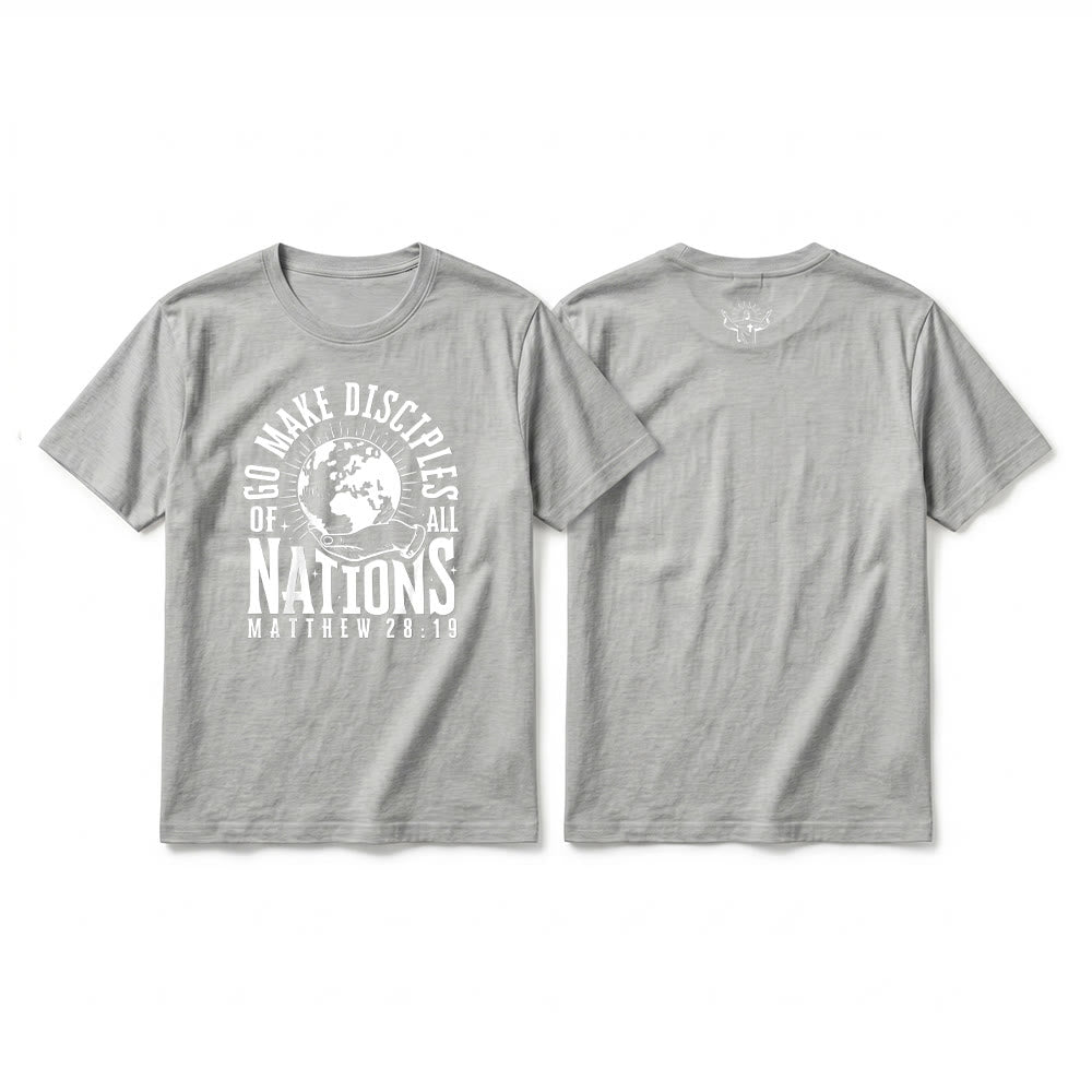 Christianartworkshop "Go Make Disciples of All Nations Matthew 28:19" Premium Short Sleeve T-Shirt - Grey - 2XL - image 19
