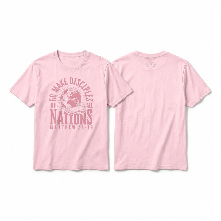 Christianartworkshop "Go Make Disciples of All Nations Matthew 28:19" Premium Short Sleeve T-Shirt - Pink - 2XL - image 25