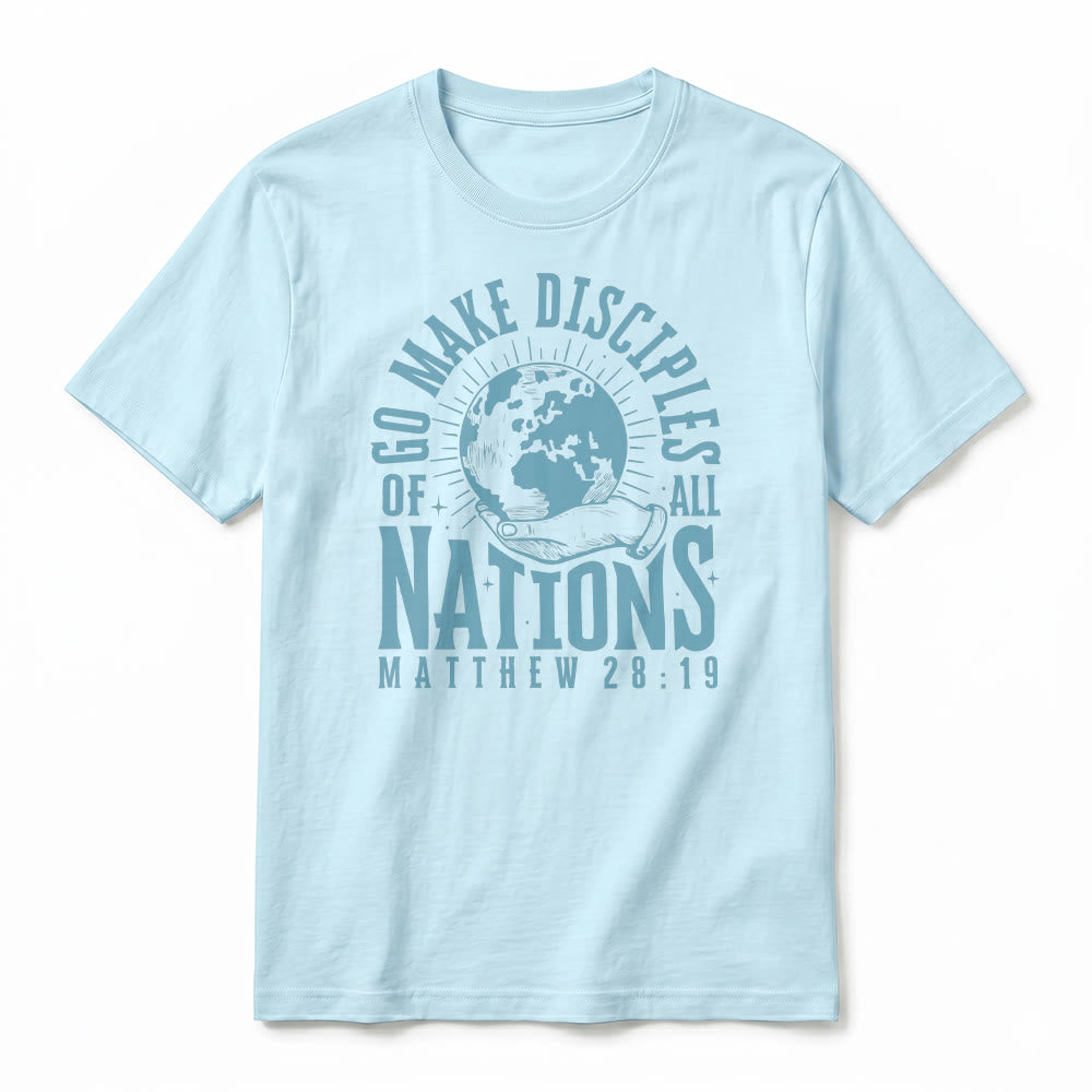 Christianartworkshop "Go Make Disciples of All Nations Matthew 28:19" Premium Short Sleeve T-Shirt - image 11