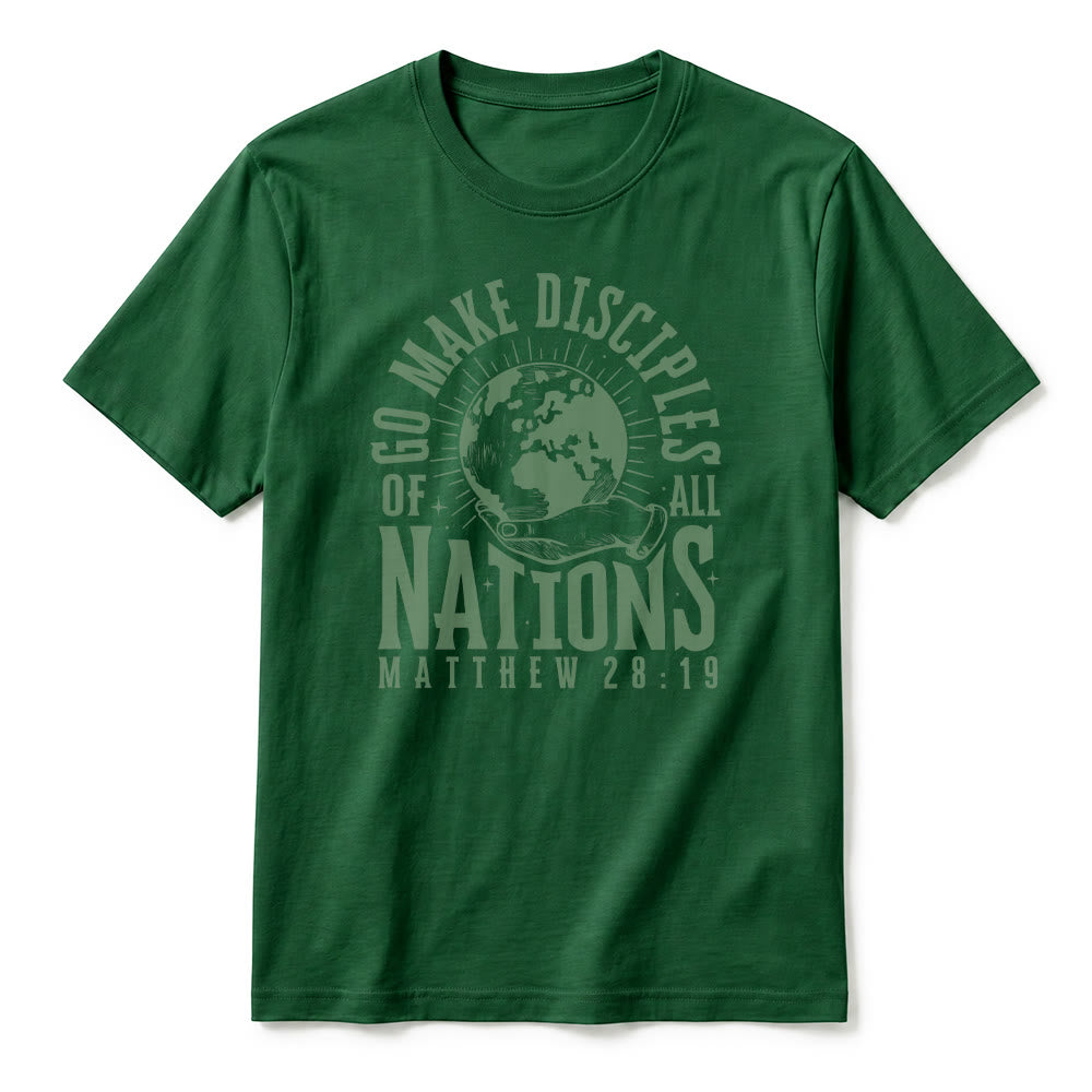 Christianartworkshop "Go Make Disciples of All Nations Matthew 28:19" Premium Short Sleeve T-Shirt - image 8