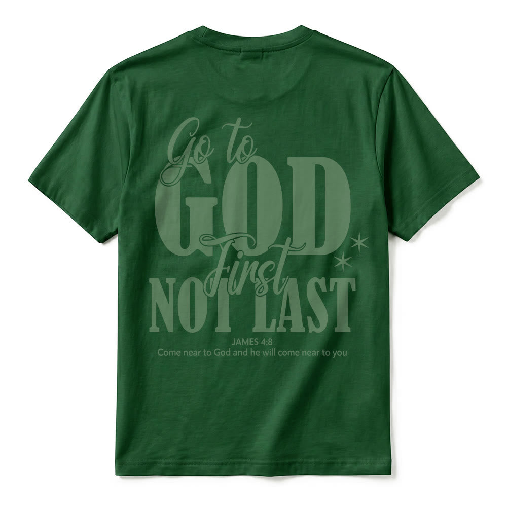 Christianartworkshop "Go to God First" Faith Reminder Premium Short Sleeve T-Shirt - image 15