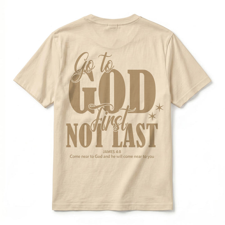 Christianartworkshop "Go to God First" Faith Reminder Premium Short Sleeve T-Shirt - image 6