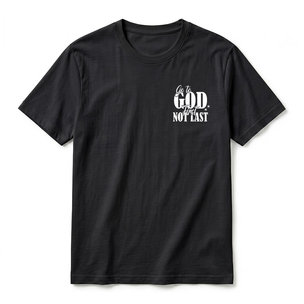 Christianartworkshop "Go to God First" Faith Reminder Premium Short Sleeve T-Shirt - image 11