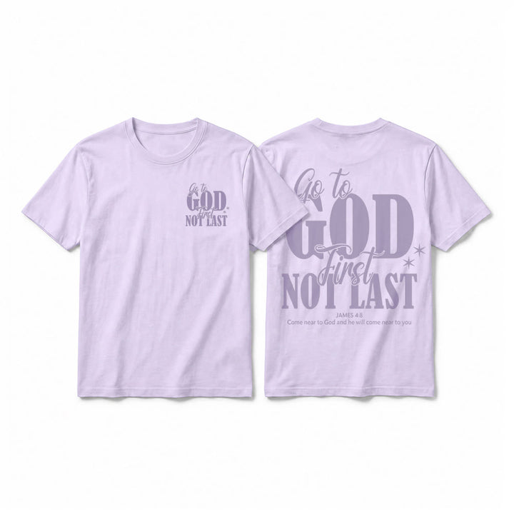 Christianartworkshop "Go to God First" Faith Reminder Premium Short Sleeve T-Shirt - Purple - 2XL - image 19