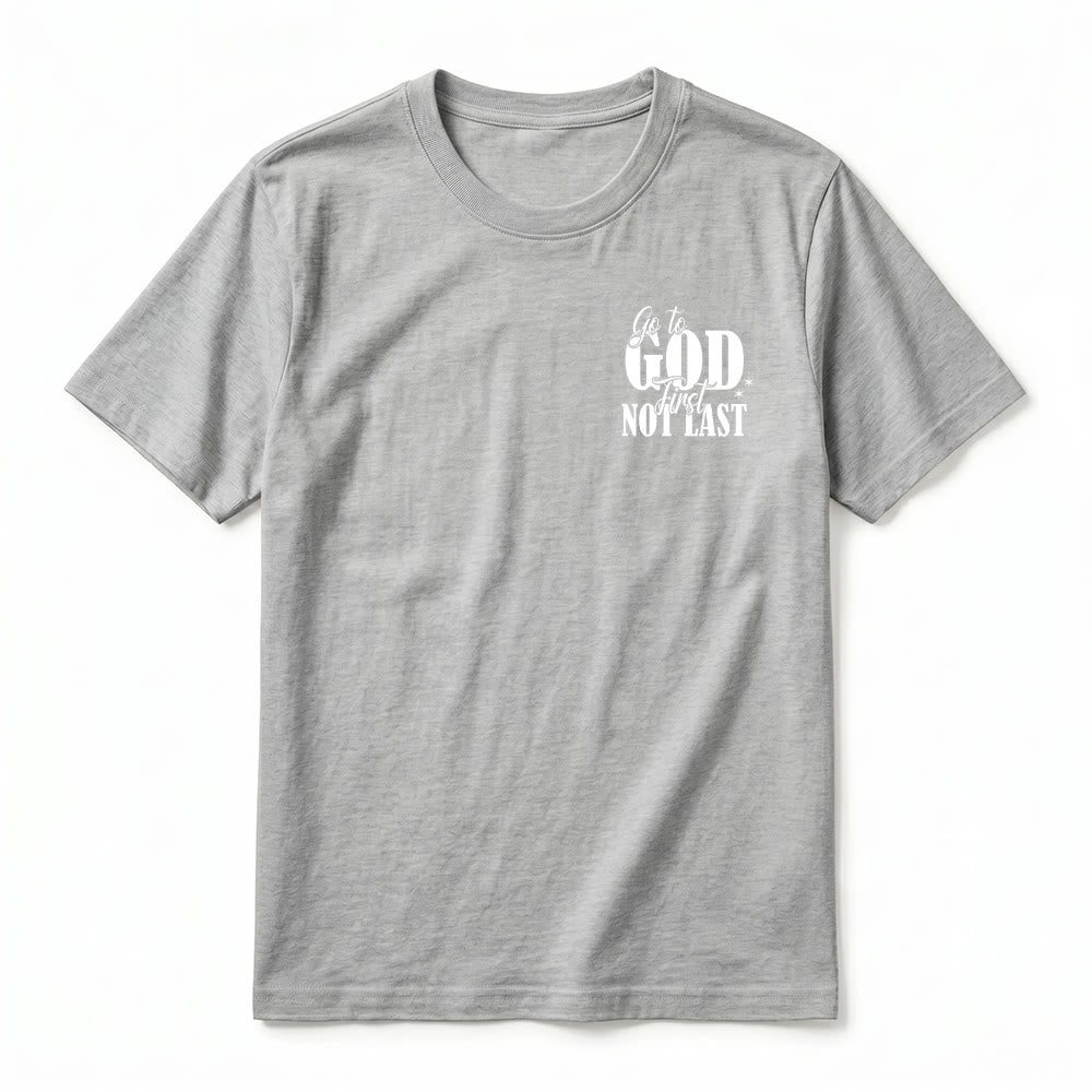 Christianartworkshop "Go to God First" Faith Reminder Premium Short Sleeve T-Shirt - image 23