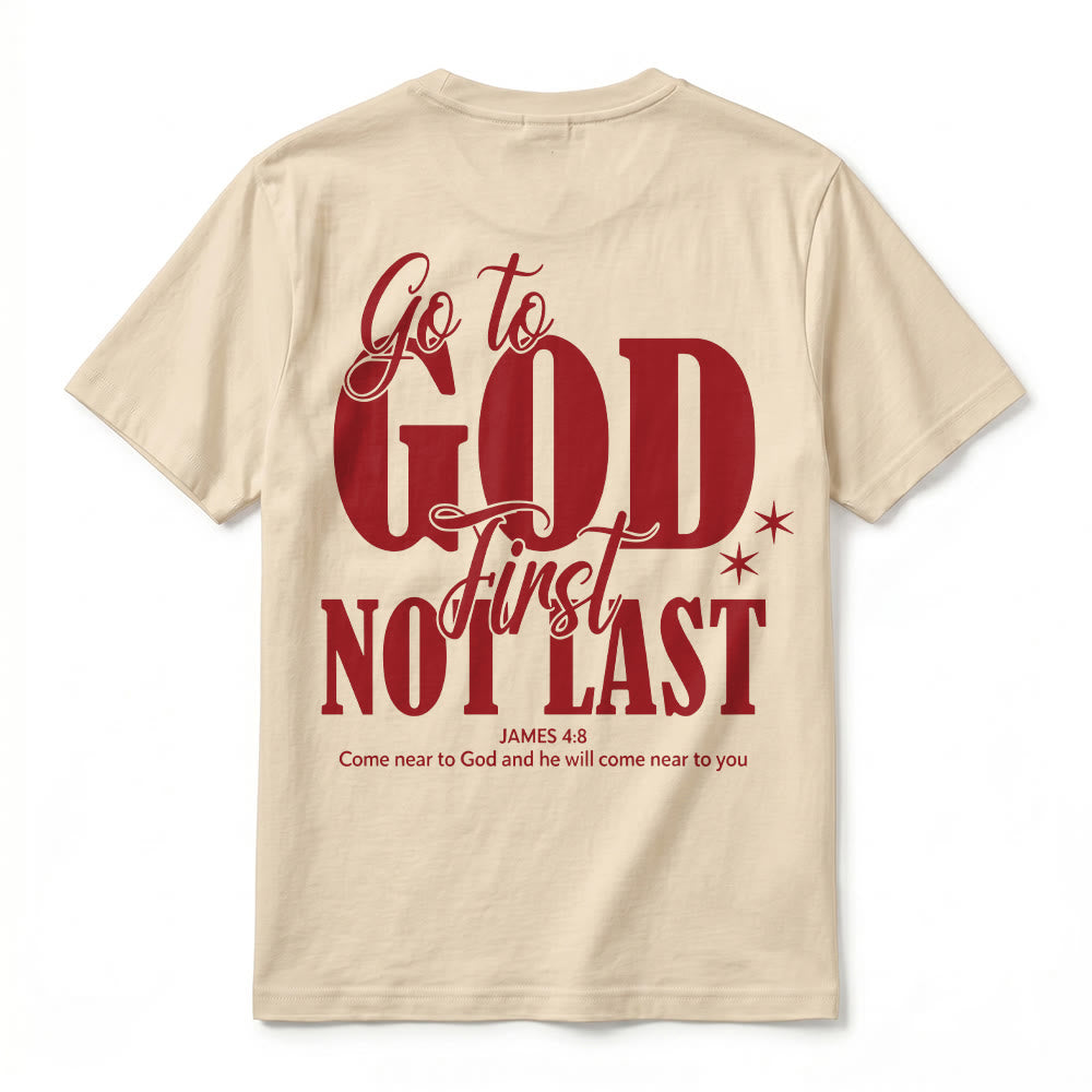 Christianartworkshop "Go to God First" Faith Reminder Premium Short Sleeve T-Shirt - image 9