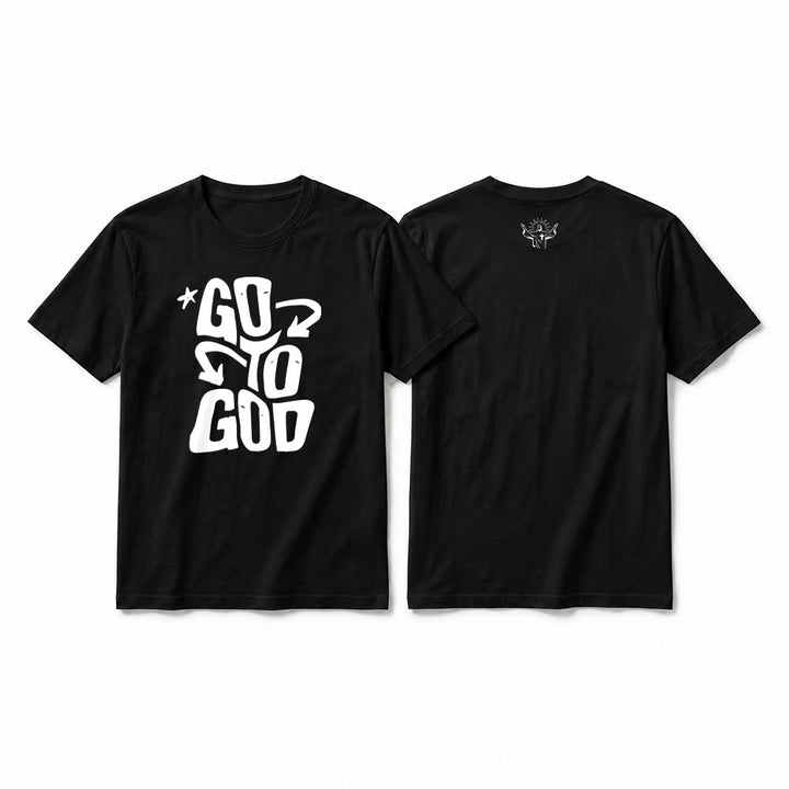 Christianartworkshop "Go To God" Star Accent Premium Short Sleeve T-Shirt - Black - 2XL - image 1