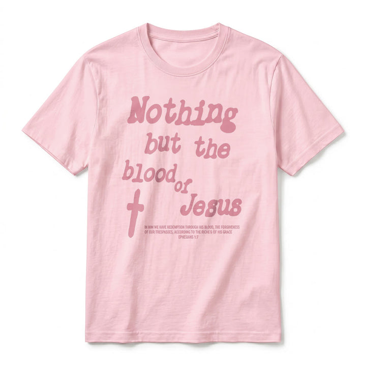 Christianartworkshop "Nothing but the blood of Jesus" Premium Short Sleeve T-Shirt - image 26