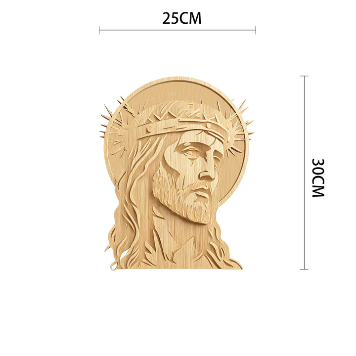 Christianartworkshop Timeless Thorn Crown Holy Face Wooden Wall Plaque: Emblem of Mercy and Sacrifice - 9.84''*11.81''*0.2''/25*30*0.5cm - image 4
