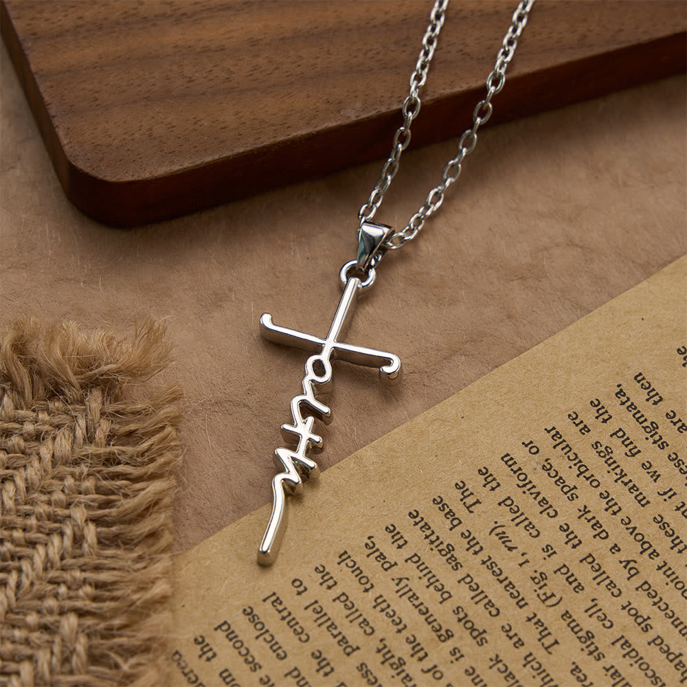 Christianartworkshop Elegant Scripted Faith Cross: Gentle Belief Charm & Daily Wear Jewelry - image 2