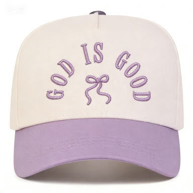 Christianartworkshop Curved Brim God Is Good Letter Bow Embroidered Unisex Baseball Cap - image 13