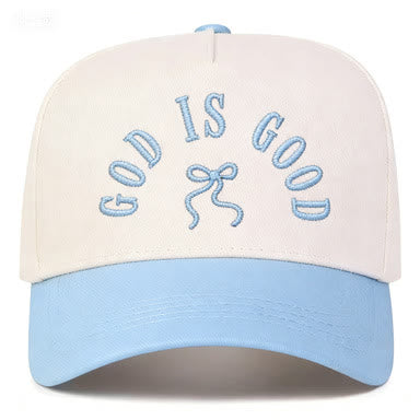 Christianartworkshop Curved Brim God Is Good Letter Bow Embroidered Unisex Baseball Cap - image 7