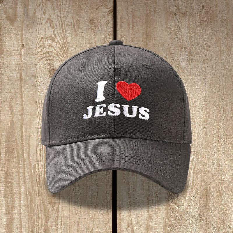 Christianartworkshop I Love Jesus Heart Letter Embroidery Adjustable Baseball Cap - image 13