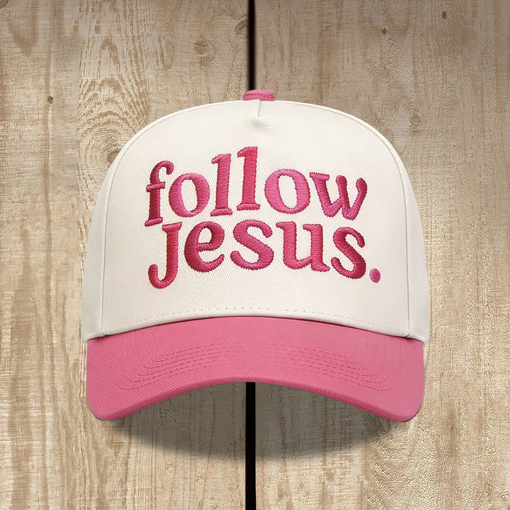 Christianartworkshop Two-tone Curved Brim Follow Jesus Faith Embroidery Unisex Baseball Cap - image 16