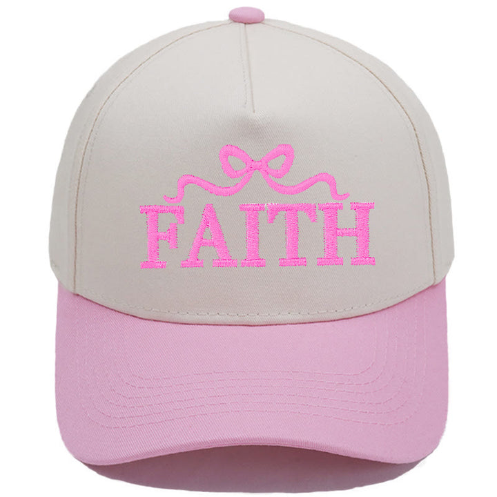 Christianartworkshop FAITH Bow Embroidery Camo Brim Adjustable Baseball Cap - Pink - image 7