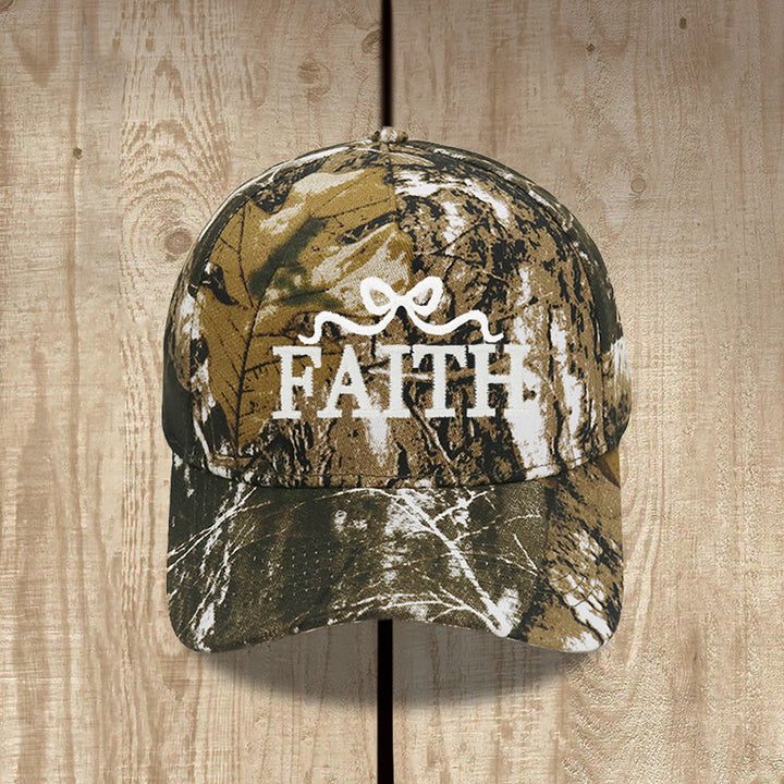 Christianartworkshop FAITH Bow Embroidery Camo Brim Adjustable Baseball Cap - image 22