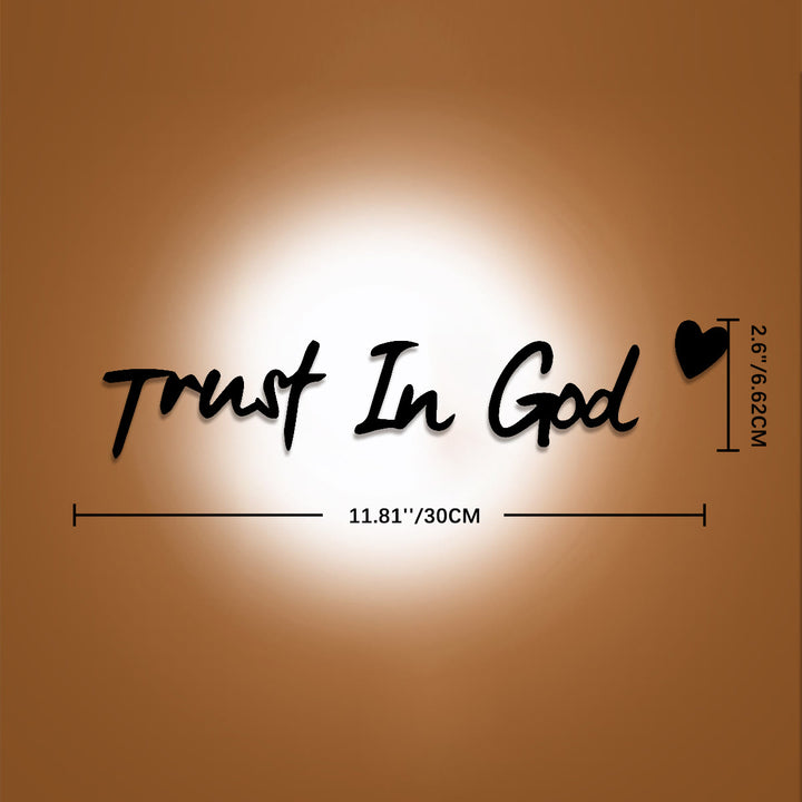 Christianartworkshop Cursive Trust In God Heart Accent Metal Wall Decor: Emblem of Steadfast Assuranc - 2.6"*11.81"*0.04''/6.62cm*30cm*0.1cm - image 6