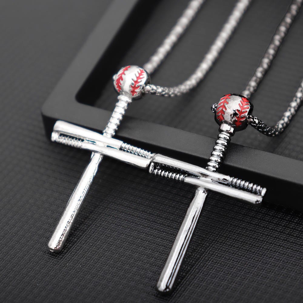 Christianartworkshop Baseball Bat Constructed Cross Box Chain Necklace: Emblem of Sport Perseverance & Steadfast Grace - image 3