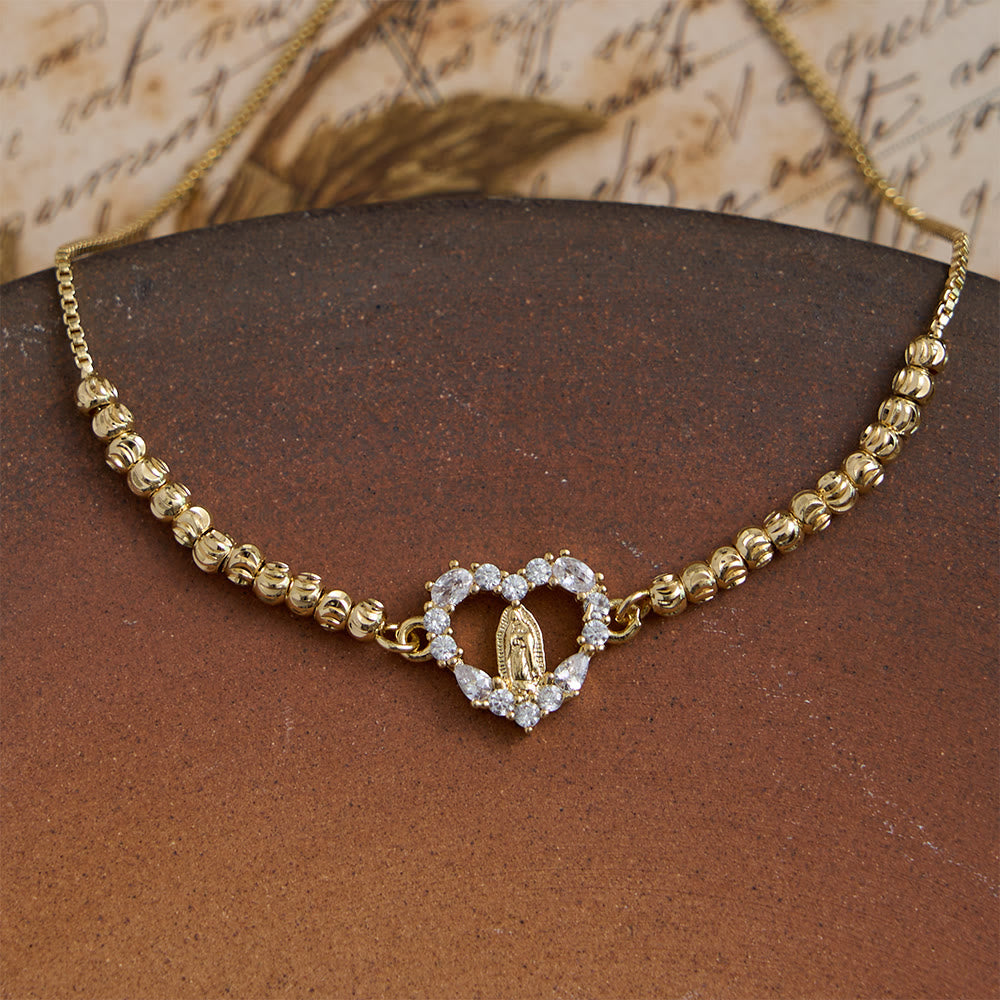Christianartworkshop Assorted Crystal Frame Our Lady Mini Bead Chain Bracelet: Emblem of Gentle Heavenly Protection - E - image 9