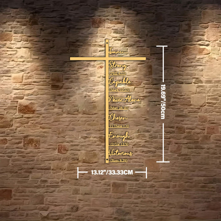 Christianartworkshop Biblical Verse Cross Metal Wall Decor: Daily Faith Reminder - Golden - 13.12''*19.69''*0.05''/33.33*50cm*0.12cm - image 13