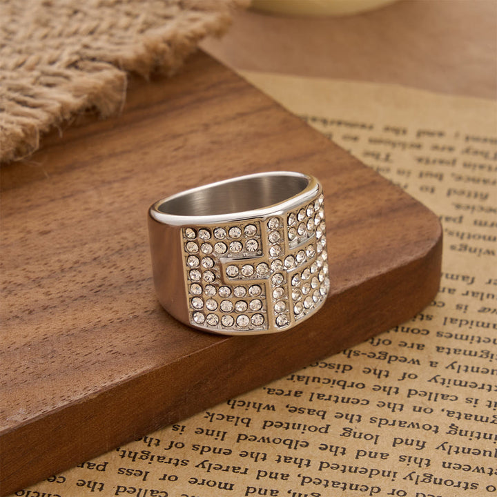 Christianartworkshop Dual Color Polished Thick Band Fully Encased Zircon Cross Ring: Bearer of Steady Quiet Spiritual Serenity - image 4