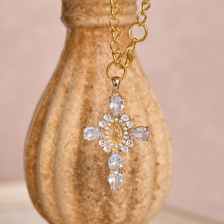 Christianartworkshop Mini Cowboy Hat Our Lady Crystal Cross Car Hanging Ornament: A Reminder of Merciful Divine Protection on Every Trip - image 11