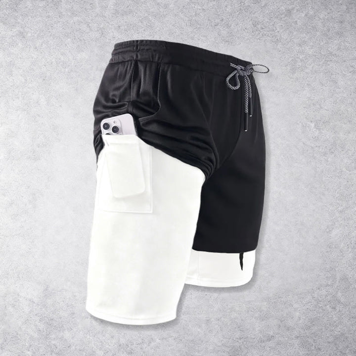 Christianartworkshop Nail Cross Minimal Sketch Double Layer Drawstring Athletic Faith  Shorts - image 2