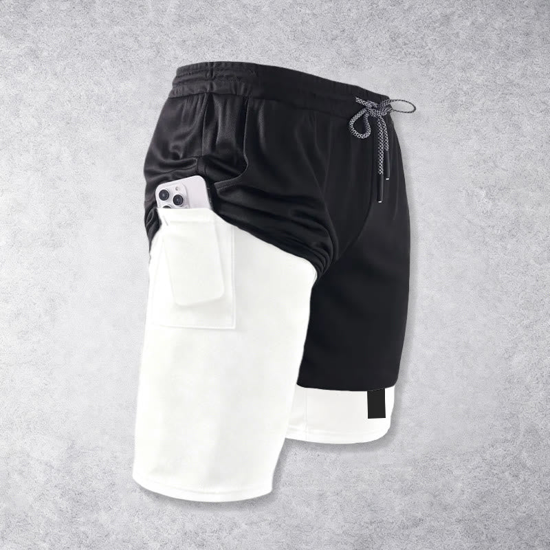 Christianartworkshop Two-Tier Layered Athletic Shorts Dual Different Cross Symbol Devotional Shorts - image 4
