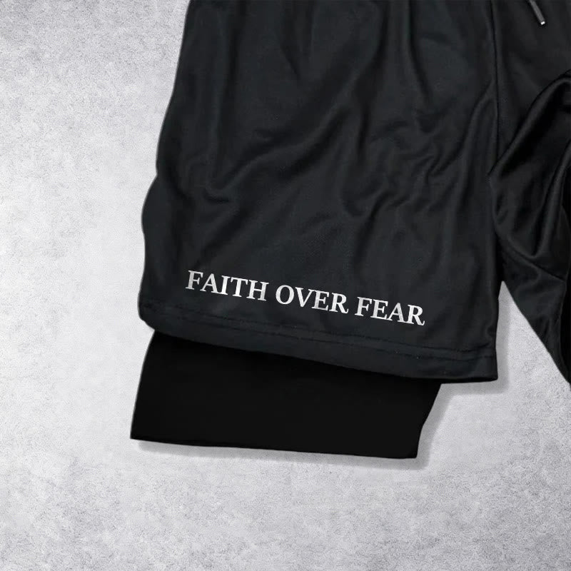 Christianartworkshop Faith Over Fear Matching Dual Print Psalm 118:6 Verse Drawstring Faith Shorts - image 11
