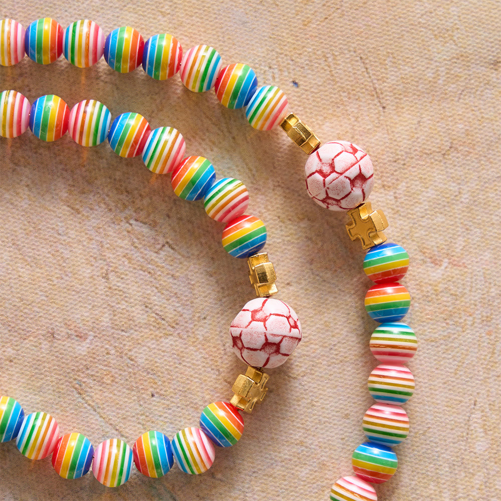 Christianartworkshop Rainbow Soccer Bead with Holy Grail & Monstrance Prayer Rosary - image 5