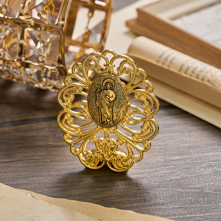 Christianartworkshop Filigree Frame Assorted Holy Portrait Desktop Ornament: A Daily Symbol of Gentle Heavenly Mercy - Our Lady & Infant Jesus - image 3