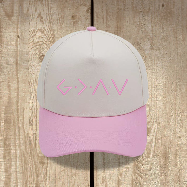 Christianartworkshop Thin Line Geometric Letter Symbol Front Embroidery Baseball Cap - Pink - image 4