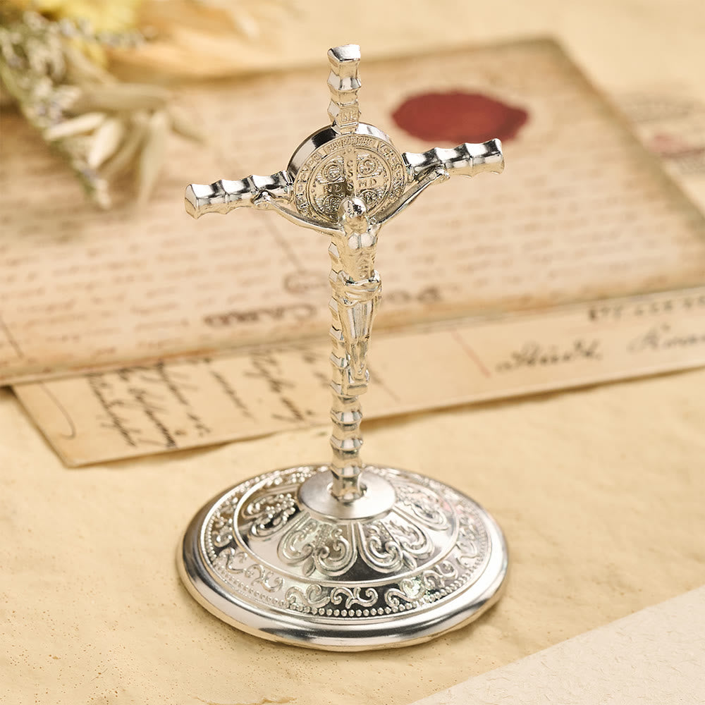 Christianartworkshop St. Benedict INRI Crucifix Desktop Ornament: A Daily Symbol of Sacred Protection and Redemption - image 7