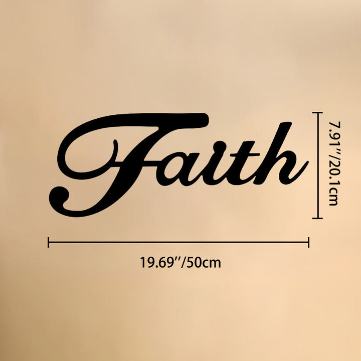 Christianartworkshop Elegant Cursive Faith Single Word Metal Wall Decor: Timeless Emblem of Steadfast Inner Belief - 7.91''*19.69''*0.05''/20.1cm*50cm*0.12cm - image 7