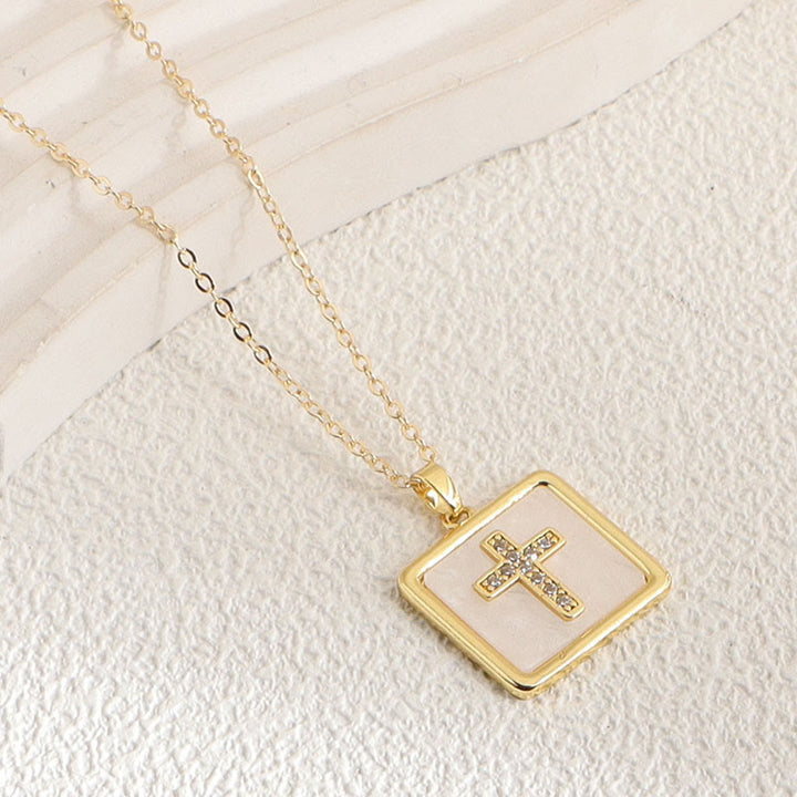 Christianartworkshop Minimal Multi-Style Cross Pendant Necklace: Timeless Emblem of Quiet Daily Prayer Blessing - Cross & Square - image 9