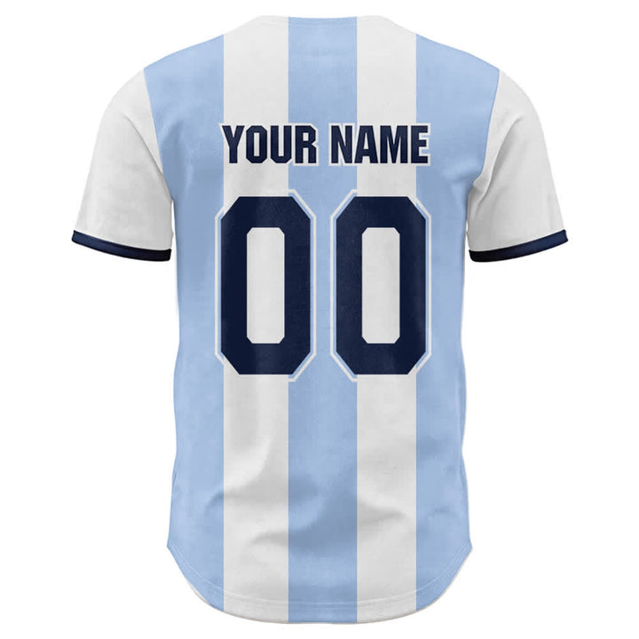 Christianartworkshop Custom Name Number "Jesus Is King" Cross Print Striped Baseball Jersey - image 2