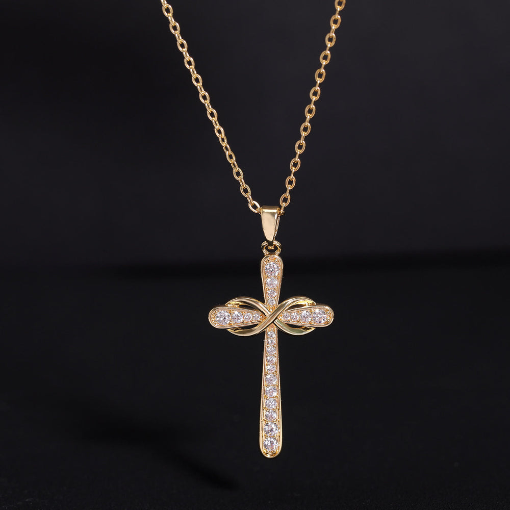 Christianartworkshop Full Pave Infinity Symbol Cross Necklace: Timeless Emblem of Gentle Heavenly Peace - image 1