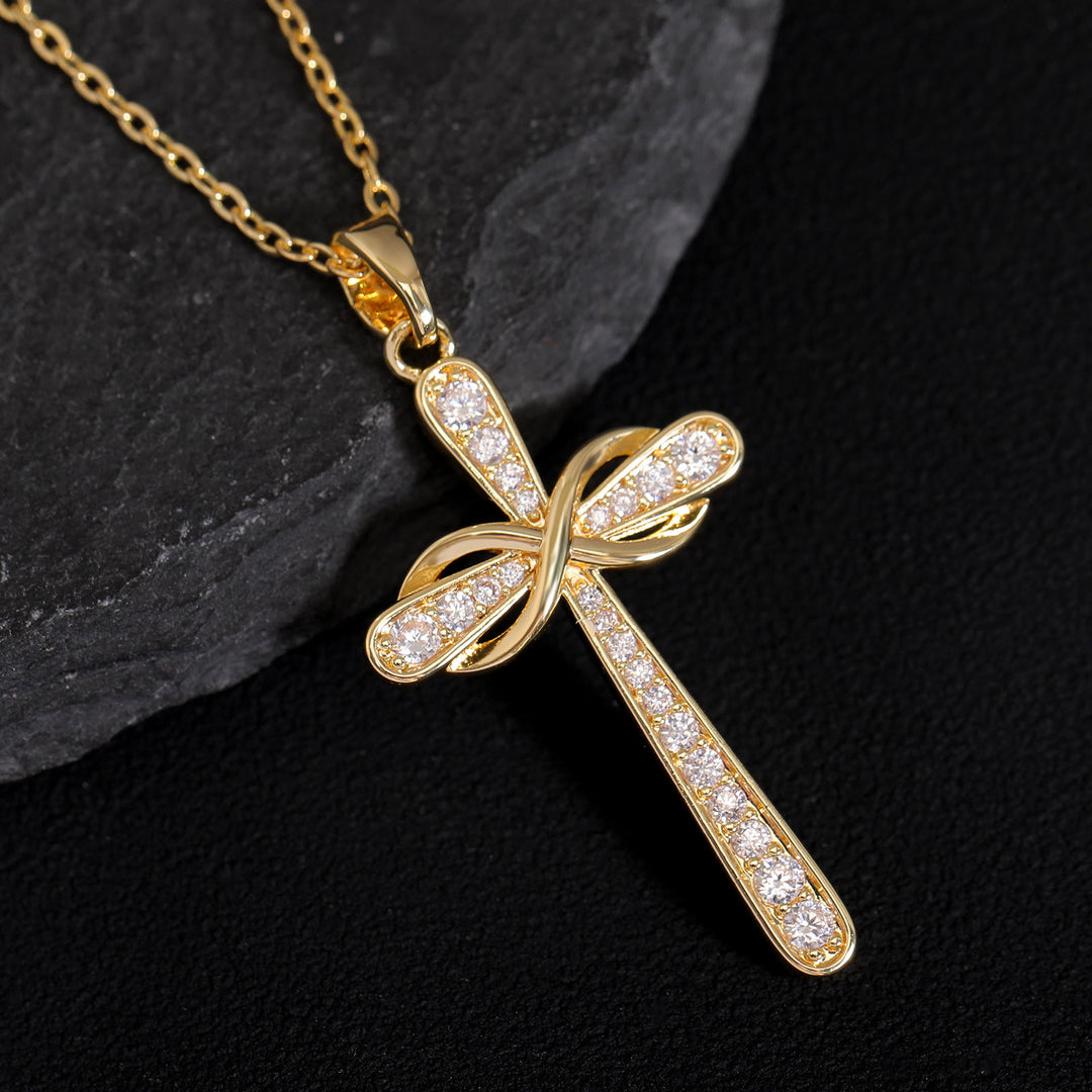 Christianartworkshop Full Pave Infinity Symbol Cross Necklace: Timeless Emblem of Gentle Heavenly Peace - Cross - image 0