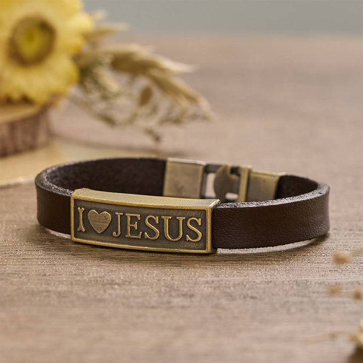 Christianartworkshop Classic Devotion Heart Jesus Letter Wrist Bracelet: Personalized Emblem of Abiding Divine Tenderness - image 3