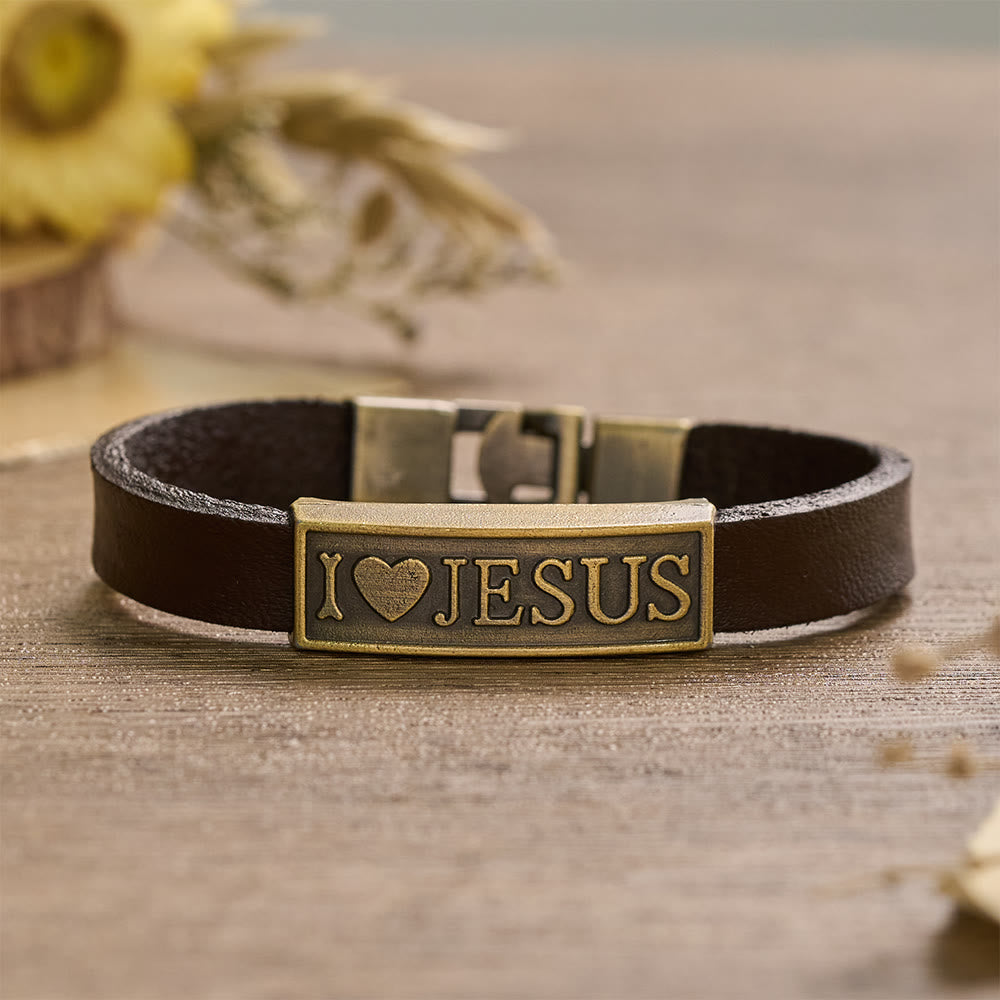 Christianartworkshop Classic Devotion Heart Jesus Letter Wrist Bracelet: Personalized Emblem of Abiding Divine Tenderness - image 2