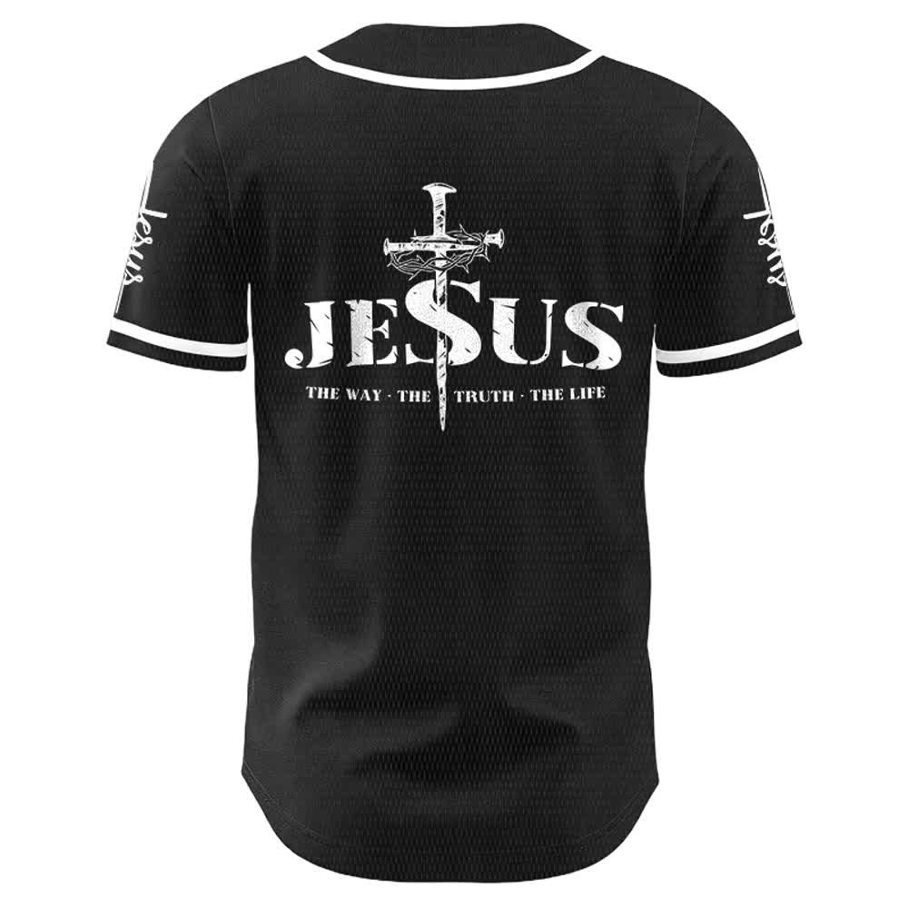 Christianartworkshop Jesus Cross Nail and Crown of Thorns Baseball Jersey - image 6