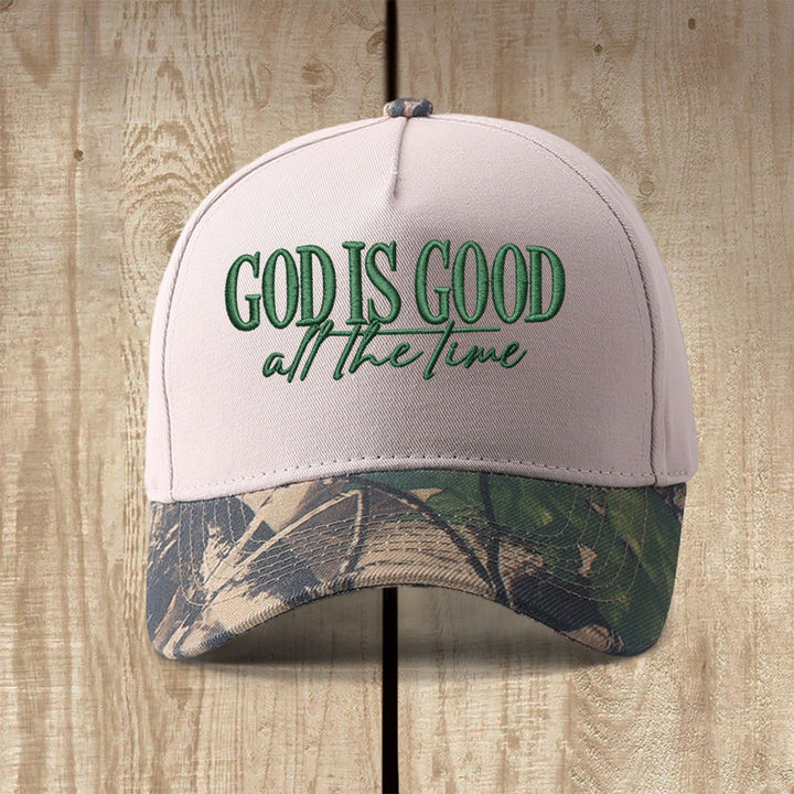 Christianartworkshop God Is Good All The Time Embroidered Casual Faith Baseball Cap - Camo - image 7