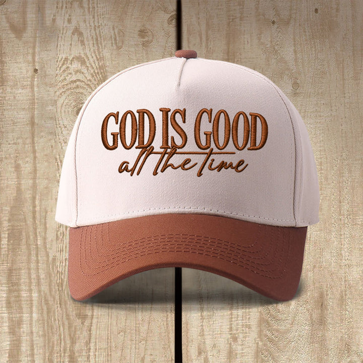 Christianartworkshop God Is Good All The Time Embroidered Casual Faith Baseball Cap - Coffee - image 10